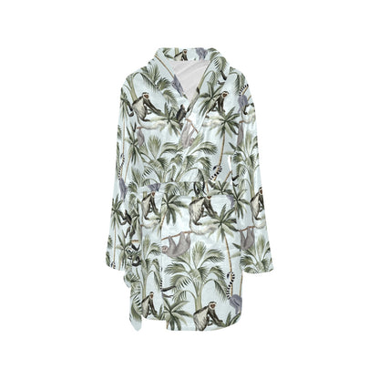 Rainforest Pattern Print Design RF04 Women's Fleece Robe