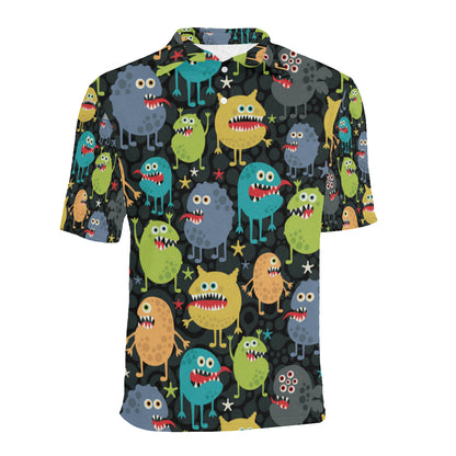 Monster Pattern Print Design 01 Men Polo Shirt