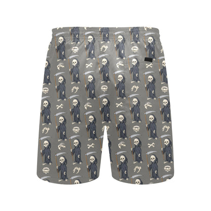 Skeleton Print Design LKS308 Men's Swim Trunks Beach Shorts