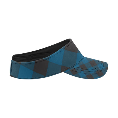 Plaid Blue Pattern Print Design A04 Unisex Sun Visor