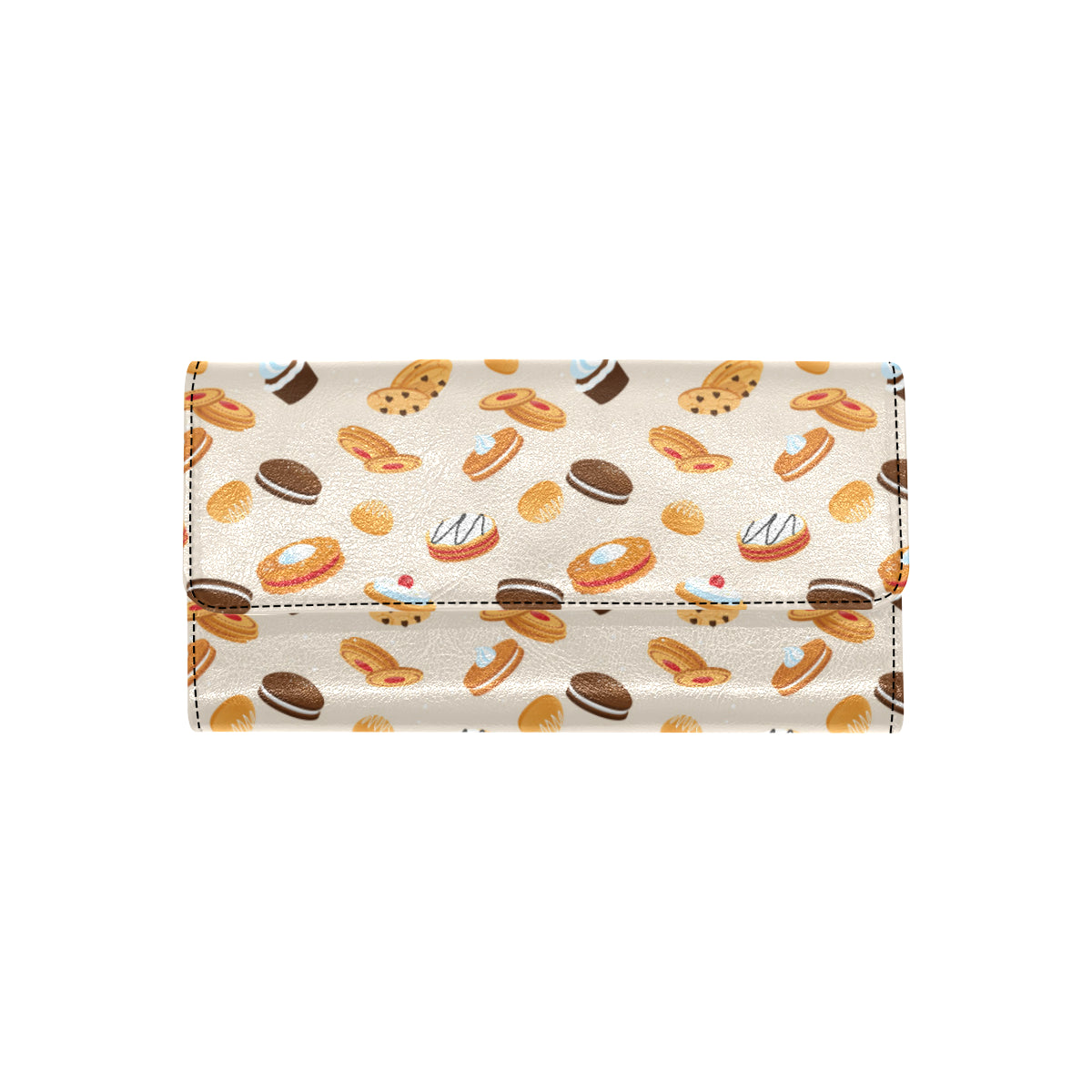 Biscuit Pattern Print Design 01 Women's Trifold Wallet