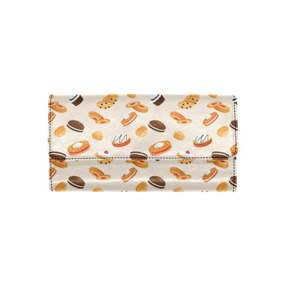 Biscuit Pattern Print Design 01 Women's Trifold Wallet