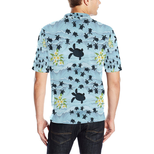 Sea Turtle Pattern Print Design T011 Men Polo Shirt