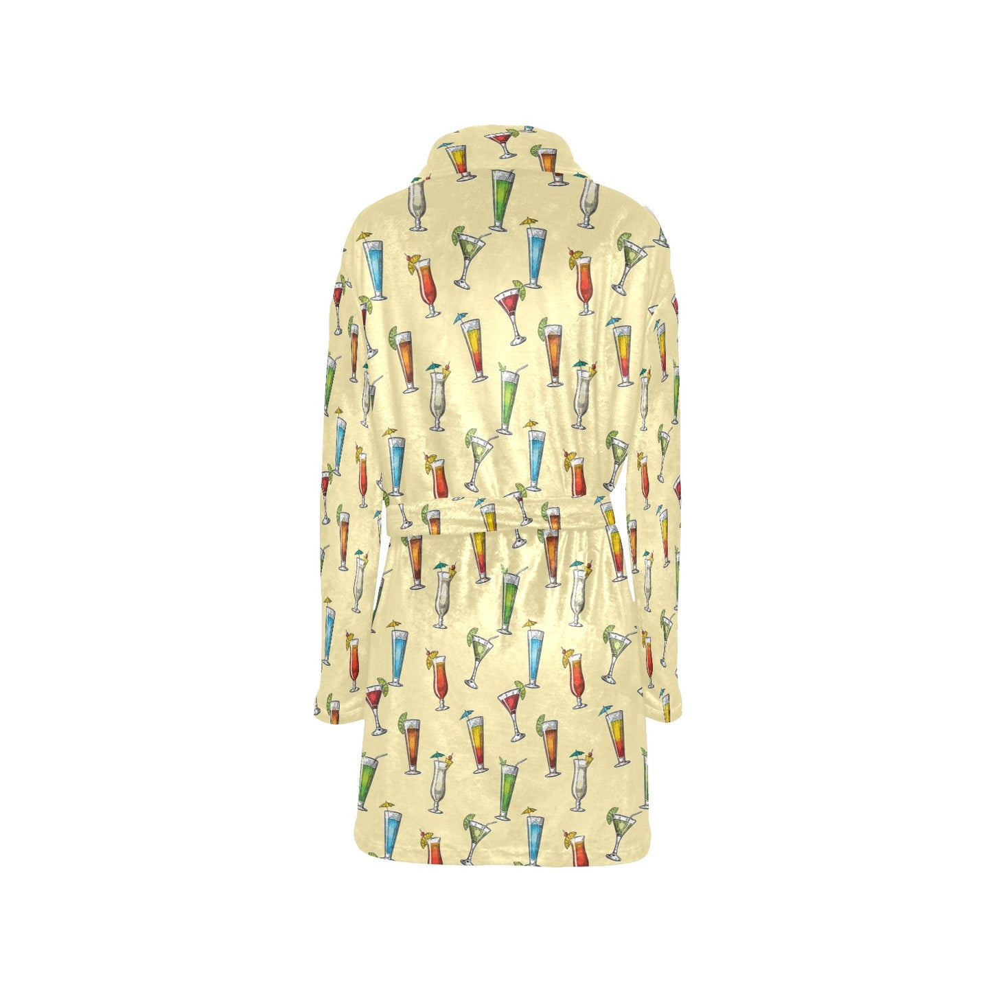 Cocktail Pattern Print Design 02 Women's Fleece Robe