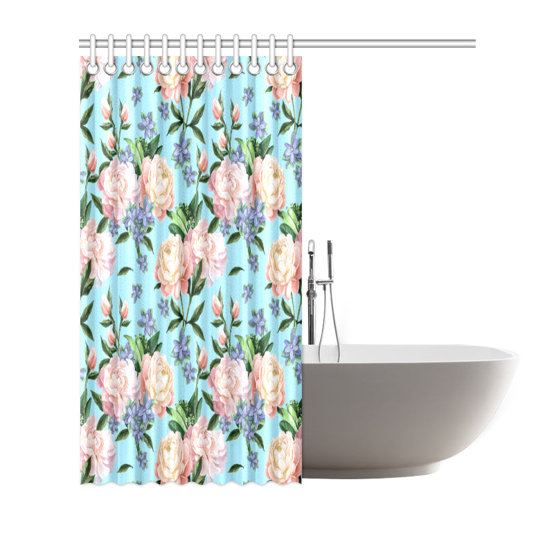 Peony Pattern Print Design PE02 Shower Curtain