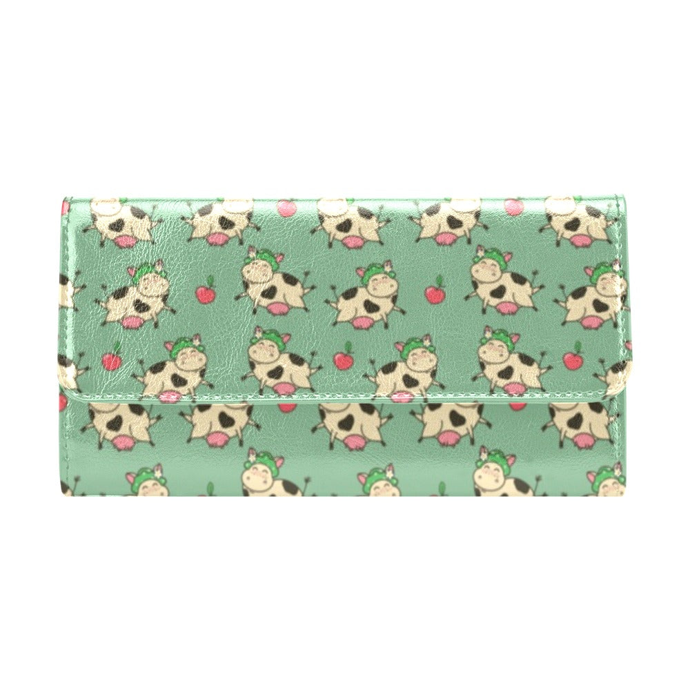 Cattle Print Design LKS402 Women's Trifold Wallet
