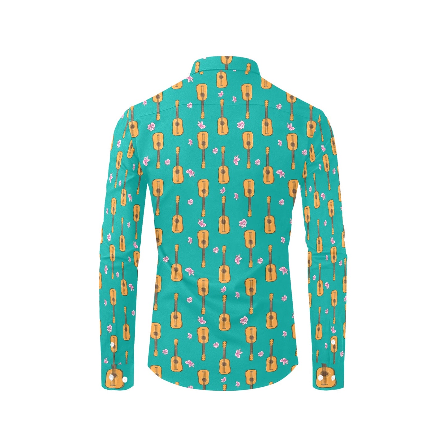 Ukulele Print Design LKS403 Men's Long Sleeve Dress Shirt