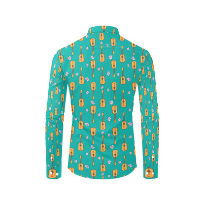 Ukulele Print Design LKS403 Men's Long Sleeve Dress Shirt
