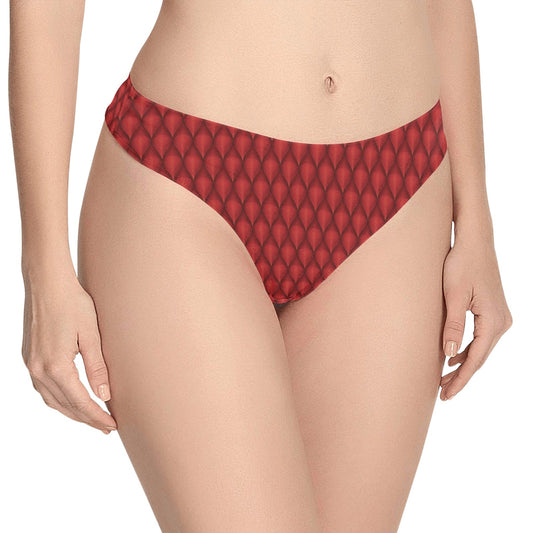 Dragons Red Skin Texture Women's Thongs