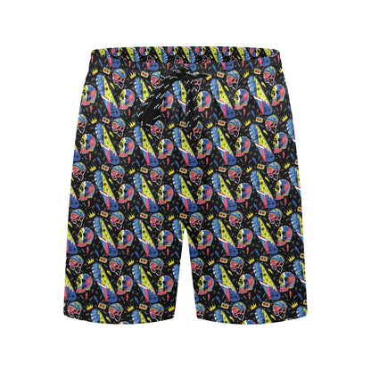 Skateboard Print Design LKS304 Men's Swim Trunks Beach Shorts