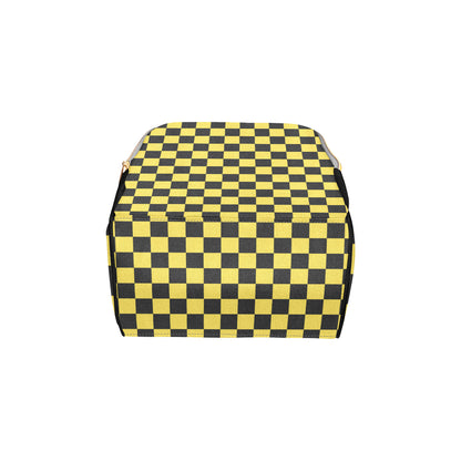 Checkered Yellow Pattern Print Design 03 Diaper Bag Backpack