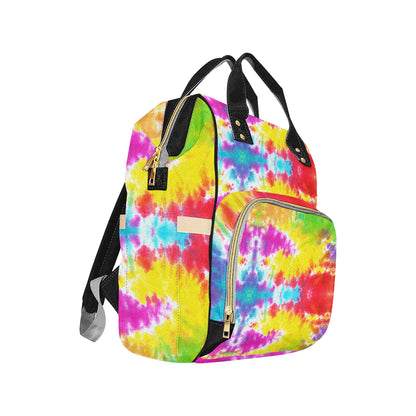 Tie Dye Rainbow Themed Print Diaper Bag Backpack