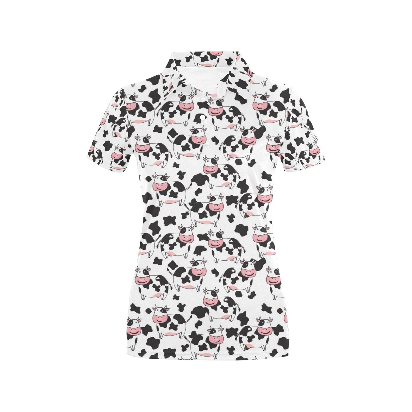Cow Pattern Print Design 02 Women's Polo Shirt