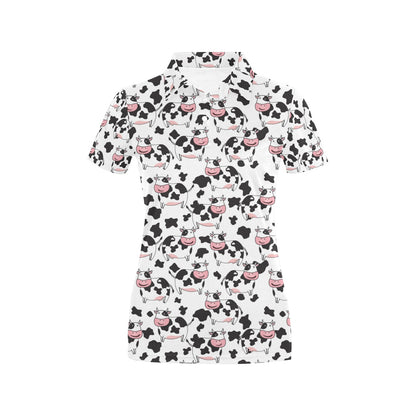 Cow Pattern Print Design 02 Women's Polo Shirt