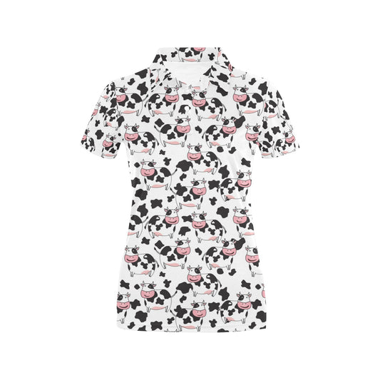 Cow Pattern Print Design 02 Women's Polo Shirt