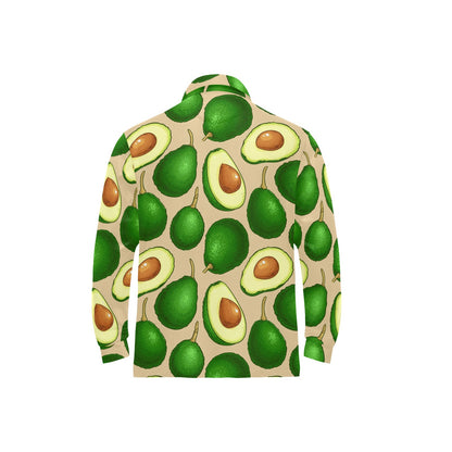 Avocado Pattern Print Design AC010 Long Sleeve Polo Shirt For Men's