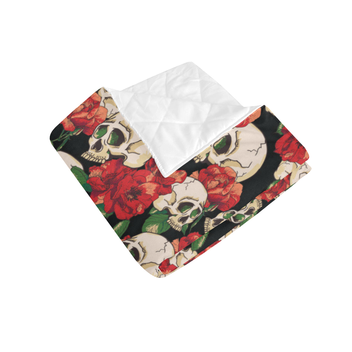 Skull Red Rose Premium Quilt