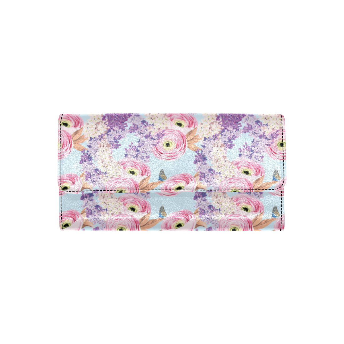 Lilac Pattern Print Design LI03 Women's Trifold Wallet