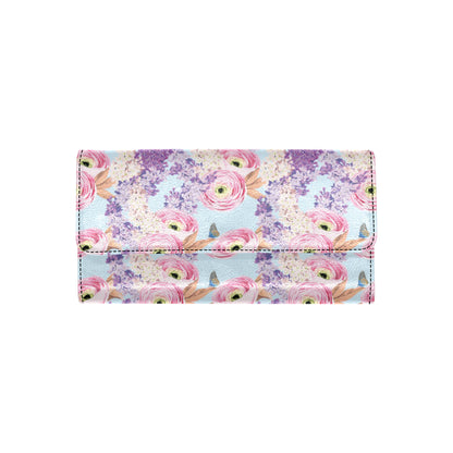 Lilac Pattern Print Design LI03 Women's Trifold Wallet