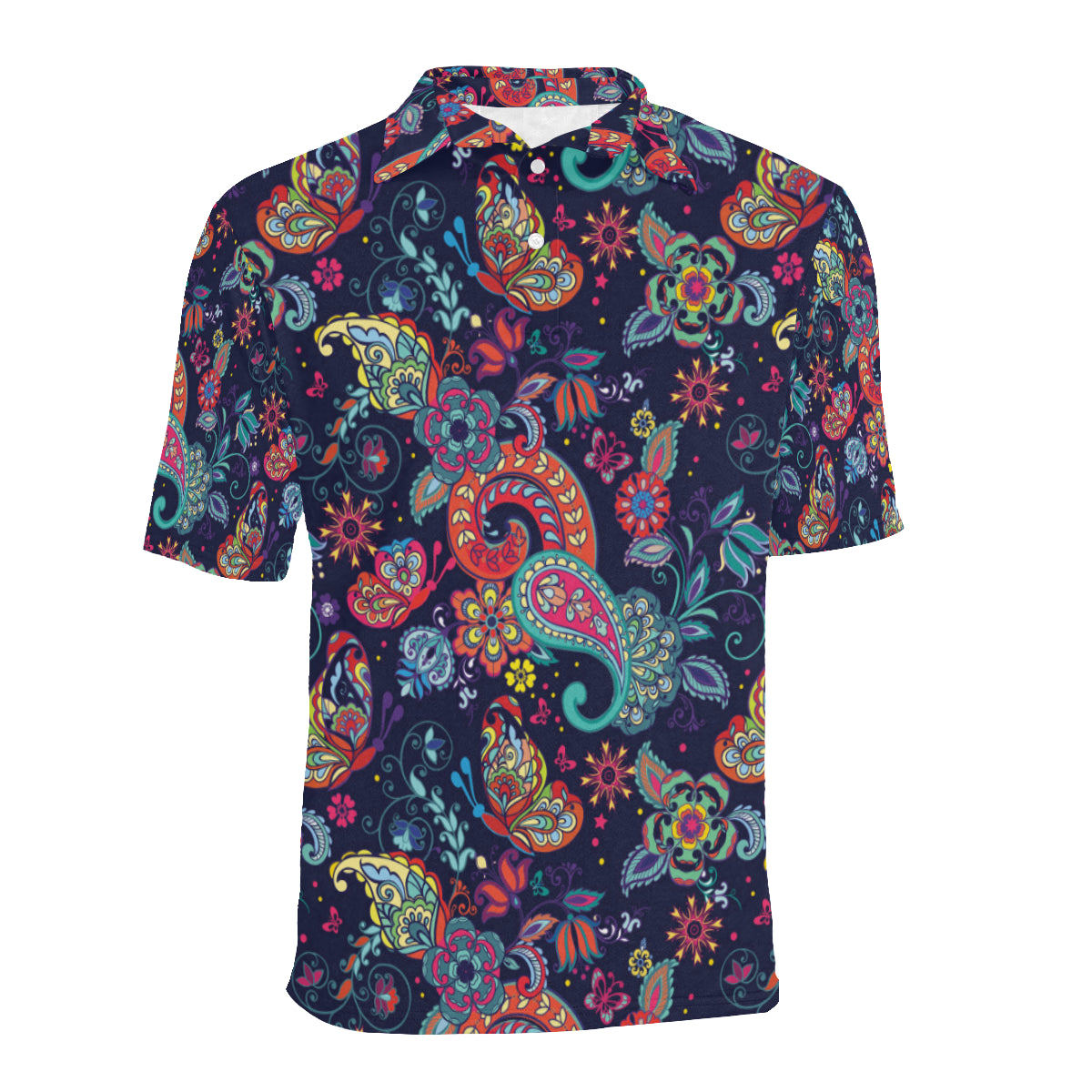 Paisley Boho Pattern Print Design A06 Men Polo Shirt