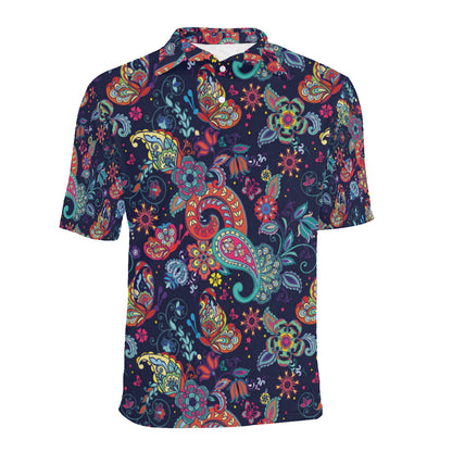 Paisley Boho Pattern Print Design A06 Men Polo Shirt