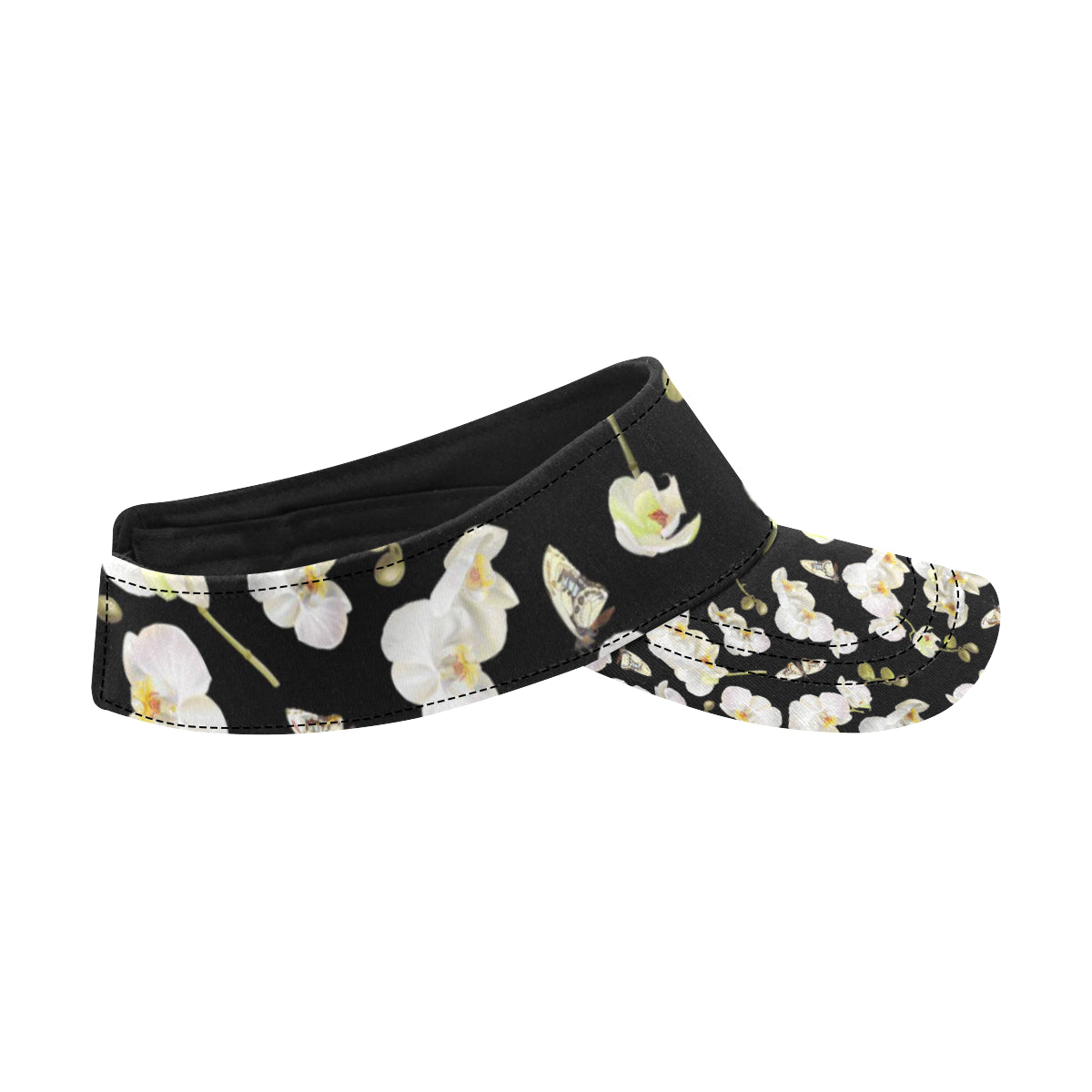 Orchid White Pattern Print Design OR011 Unisex Sun Visor