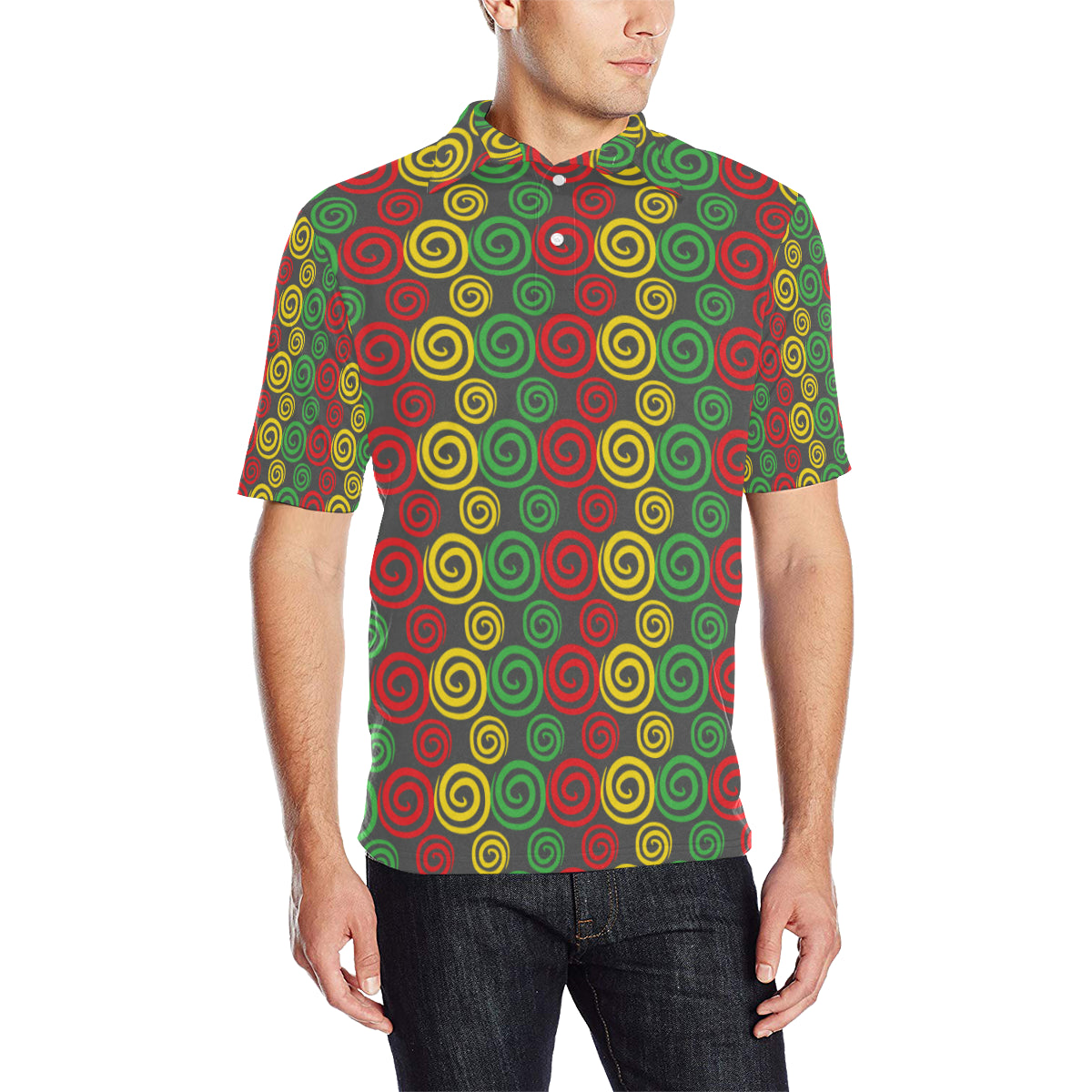 Rastafarian Pattern Print Design A05 Men Polo Shirt