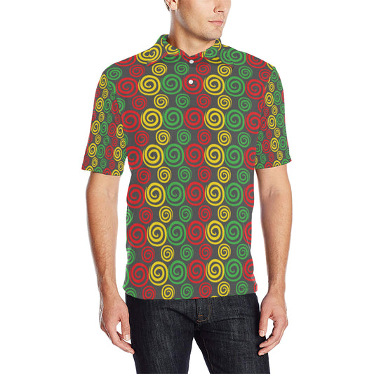 Rastafarian Pattern Print Design A05 Men Polo Shirt
