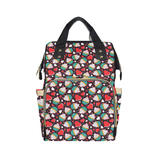 Cupcakes Heart Print Pattern Diaper Bag Backpack
