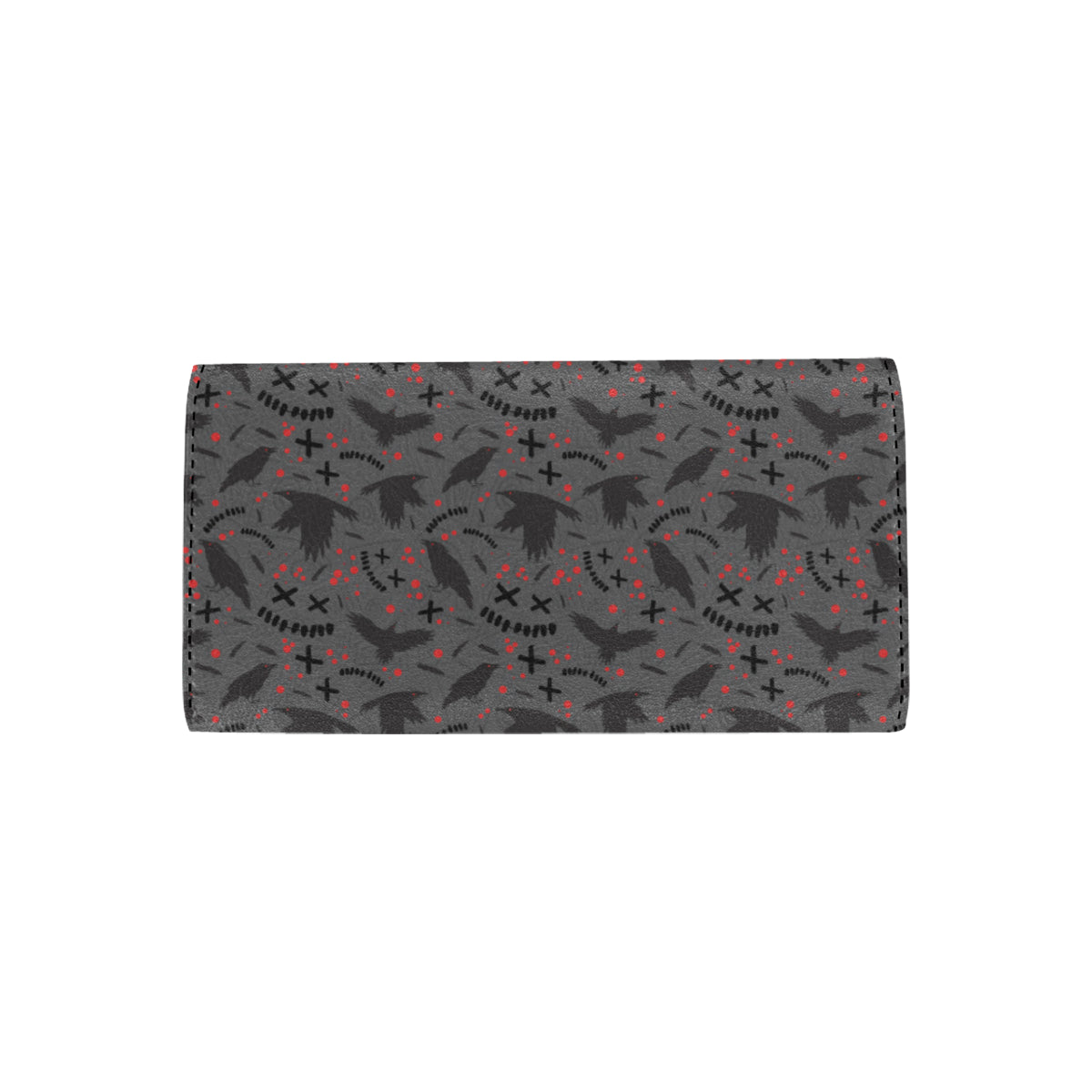 Crow Pattern Print Design 02 Women's Trifold Wallet