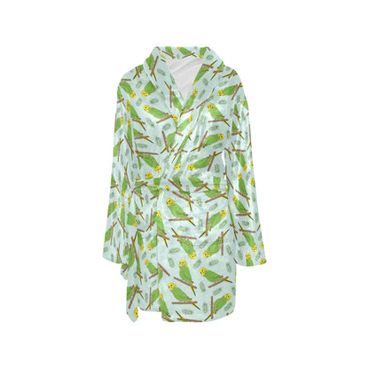 Budgerigar Pattern Print Design 04 Women's Fleece Robe