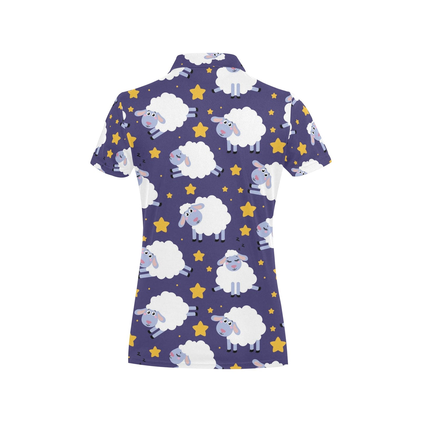 Sheep Pattern Print Design 03 Women's Polo Shirt
