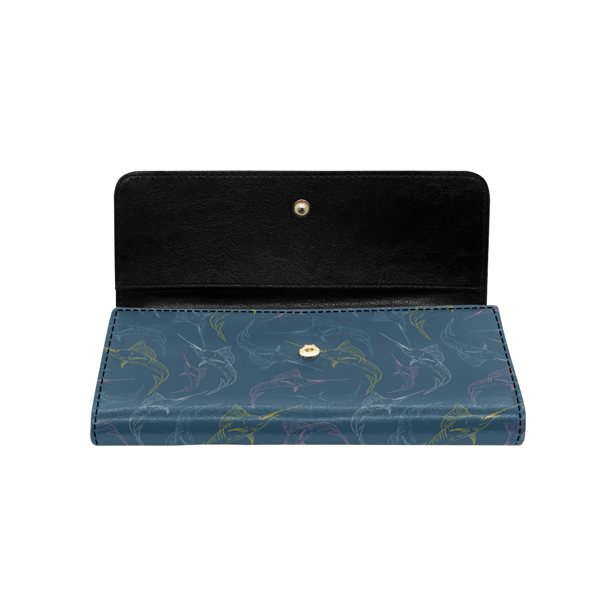Swordfish Pattern Print Design 02 Women's Trifold Wallet