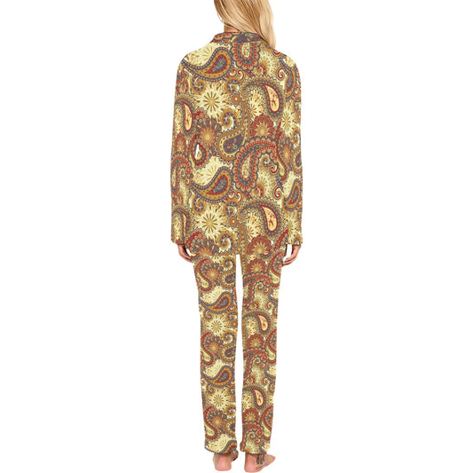 Boho Pattern Print Design 08 Women's Long Pajama Set