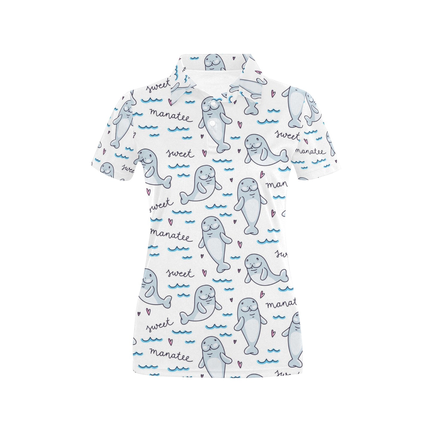 Manatee Baby Pattern Print Design 03 Women's Polo Shirt