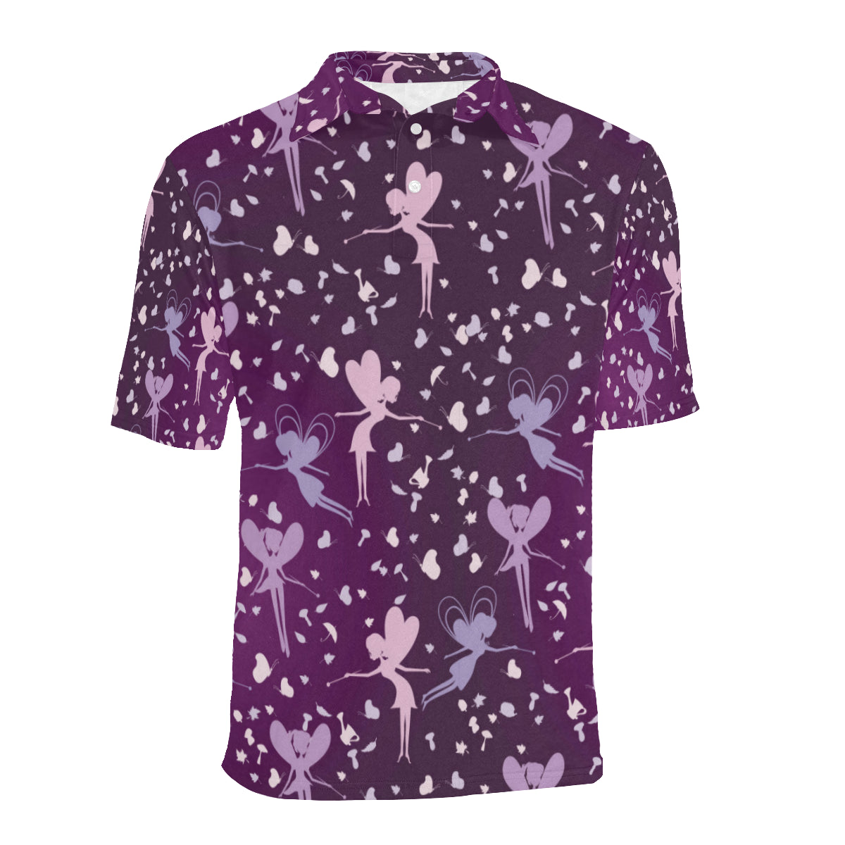 Fairy Pink Print Pattern Men Polo Shirt