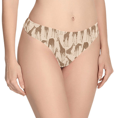 Giraffe Pattern Design Print Women's Thongs