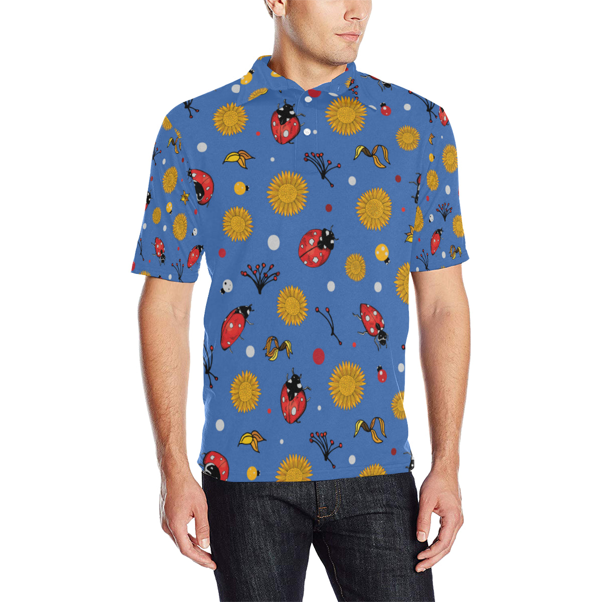 Ladybug Pattern Print Design 05 Men Polo Shirt