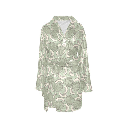 Cantaloupe Pattern Print Design 01 Women's Fleece Robe