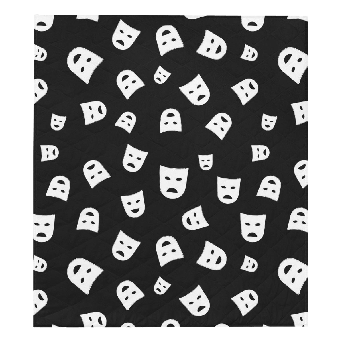 Acting Mask Pattern Print Design 03 Premium Quilt
