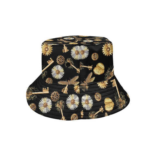 Steampunk Key Dragonfly Print Design LKS303 Unisex Bucket Hat