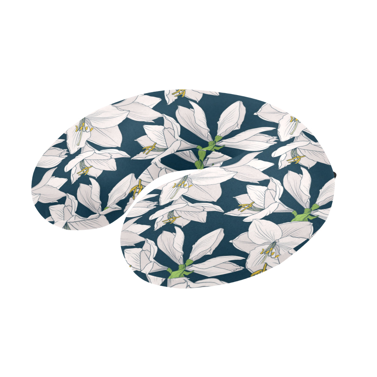 Amaryllis Pattern Print Design 01 U-Shaped Travel Neck Pillow
