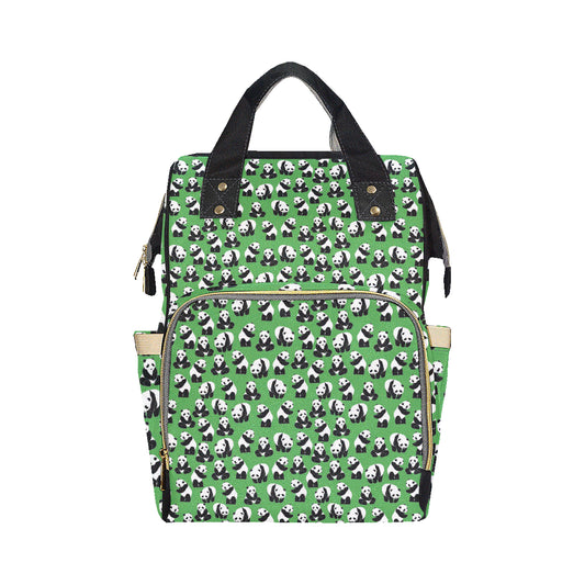 Panda Bear Pattern Themed Print Diaper Bag Backpack