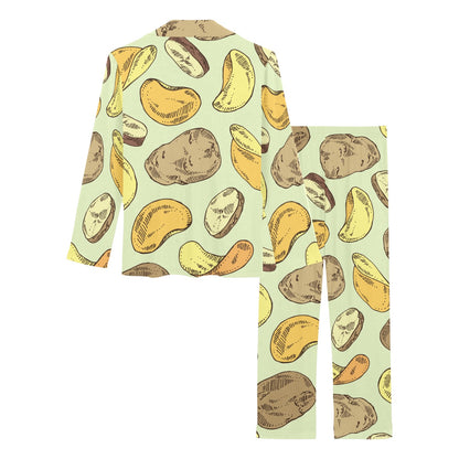 Potato Pattern Print Design A03 Women's Long Pajama Set