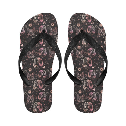 Third Eye Girl Cat Print Design LKS305 Flip Flops