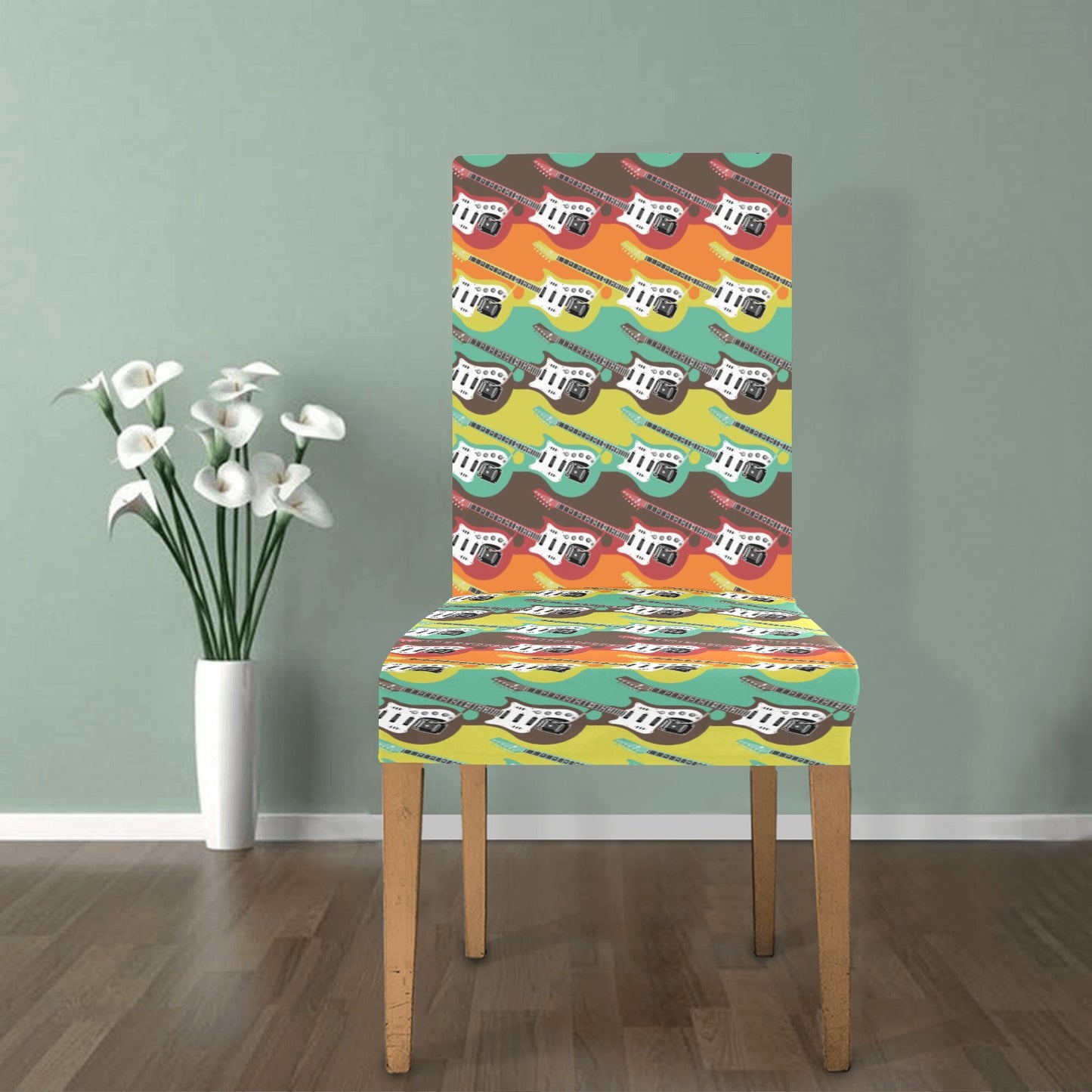 Electric Guitar Print Design LKS401 Dining Chair Slipcover