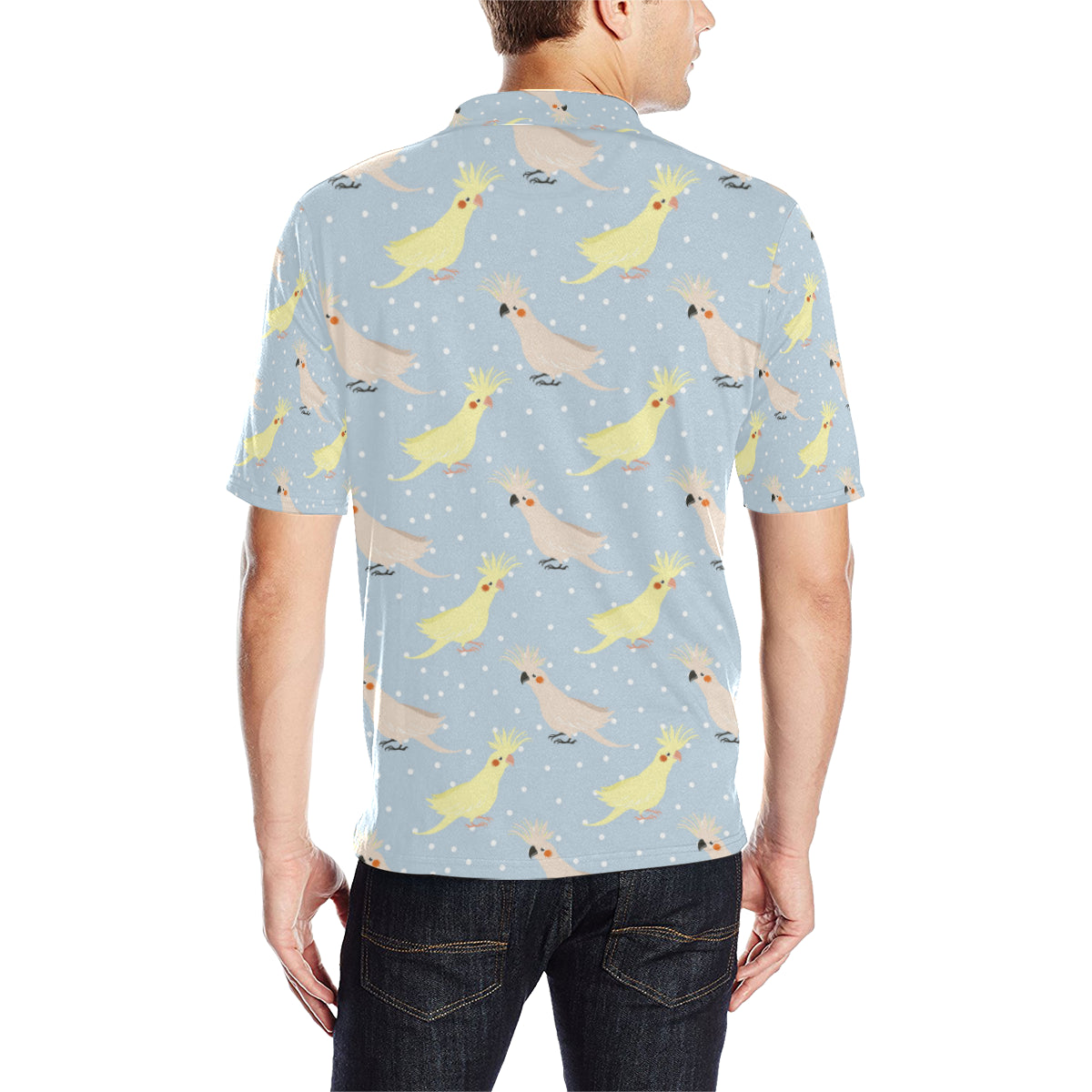 Cockatiel Pattern Print Design 03 Men Polo Shirt