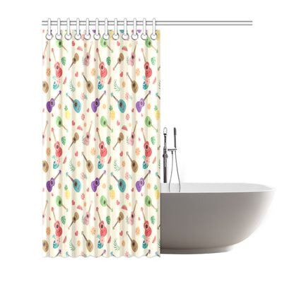 Ukulele Pattern Print Design 01 Shower Curtain