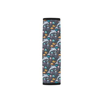 Underwater Dolphin Print Design LKS304 Car Seat Belt Cover
