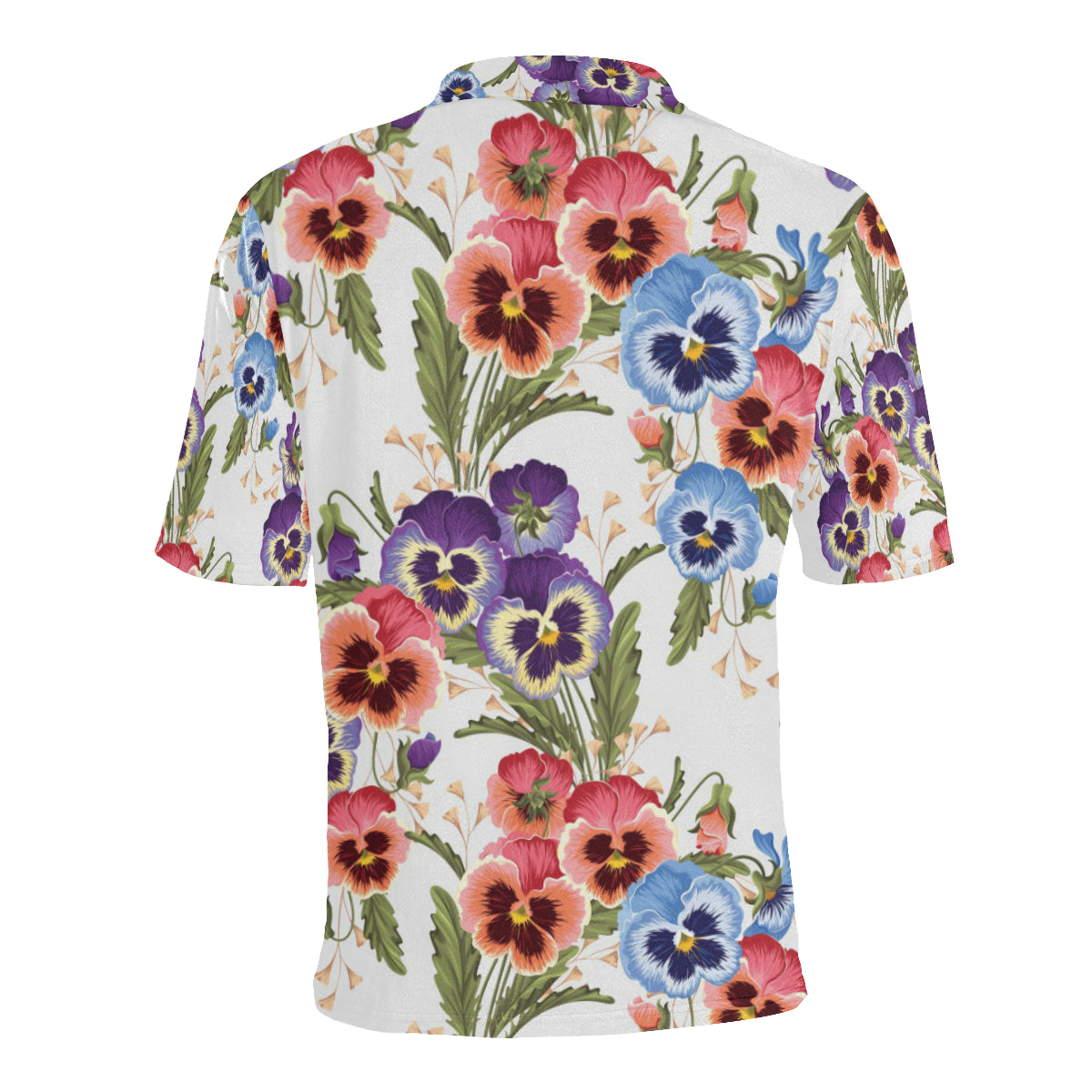 Pansy Pattern Print Design PS06 Men Polo Shirt